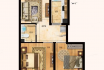 衡水恒茂城江南国际59㎡二室一厅一卫户型图